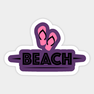 Beach Girl Flip Flop Pink Sticker